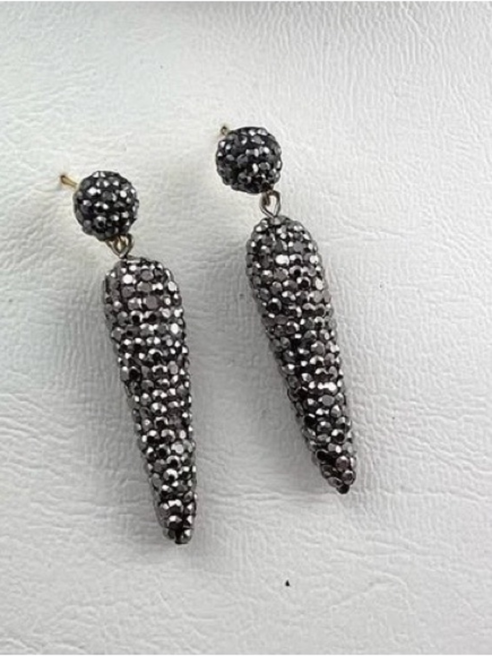Black Crystal Teardrop Dangle Earrings - Elegant Evening Glam
